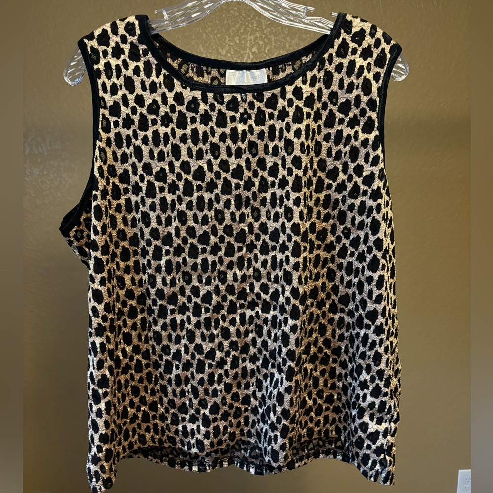 Vintage Y2K Leopard Print Lace Tank